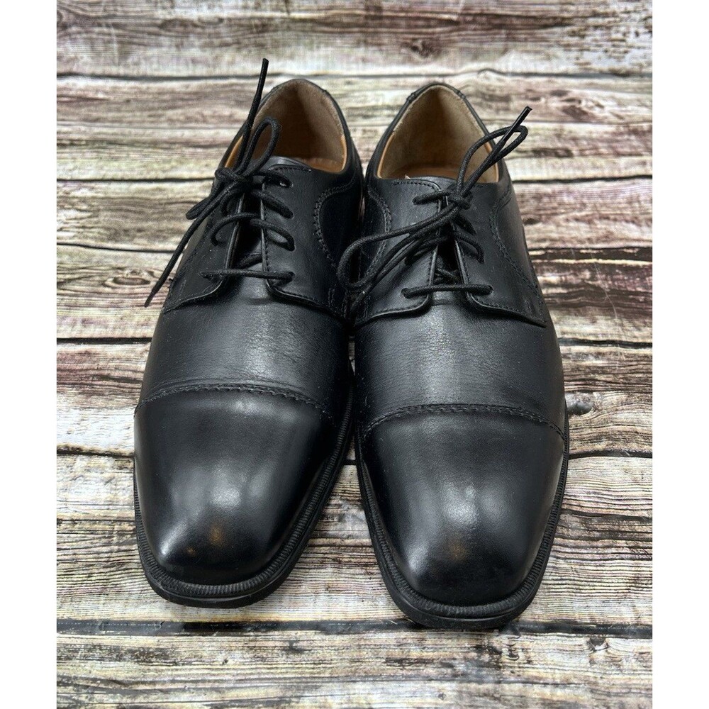 Johnson & Murphy Leather Men's Dress Oxford Lace-Up Shoes Size 9.5M Black NEW
